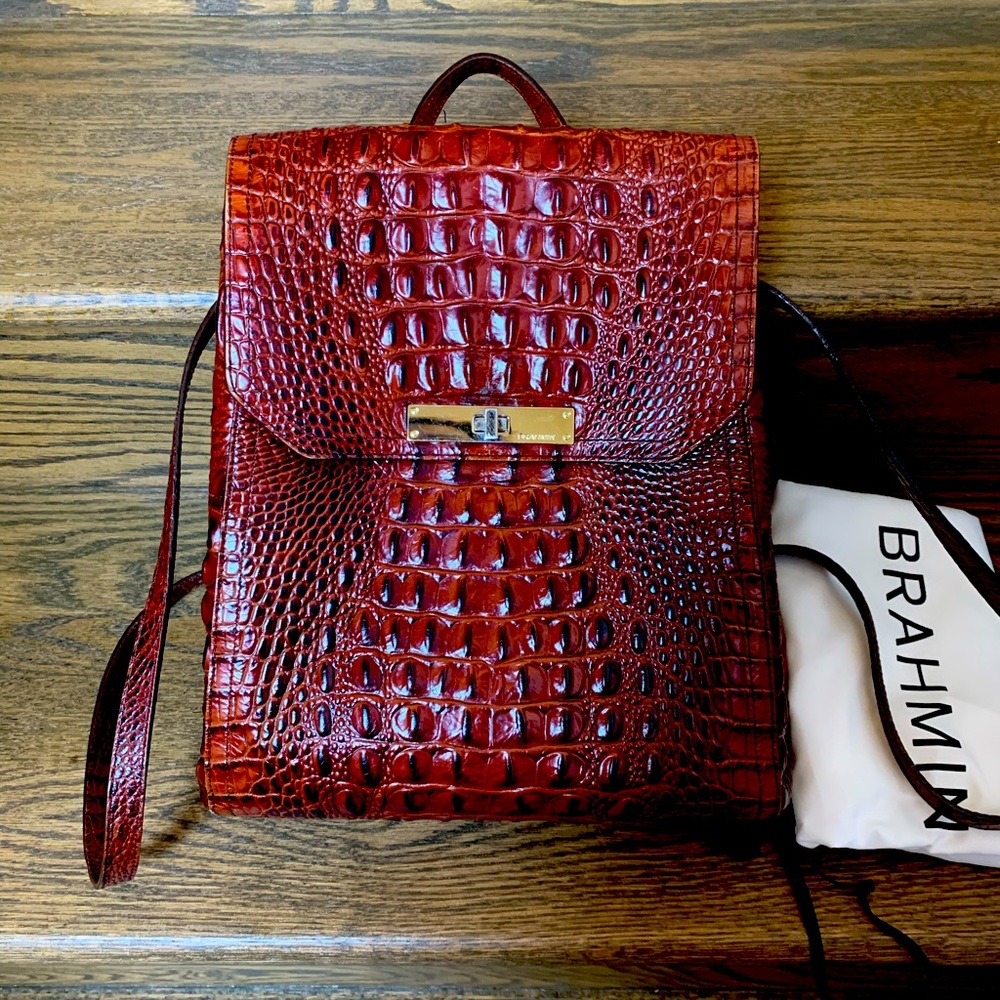 Brahmin Pecan Melbourne backpack. Gently used Beautiful!!  2 faint pen marks.